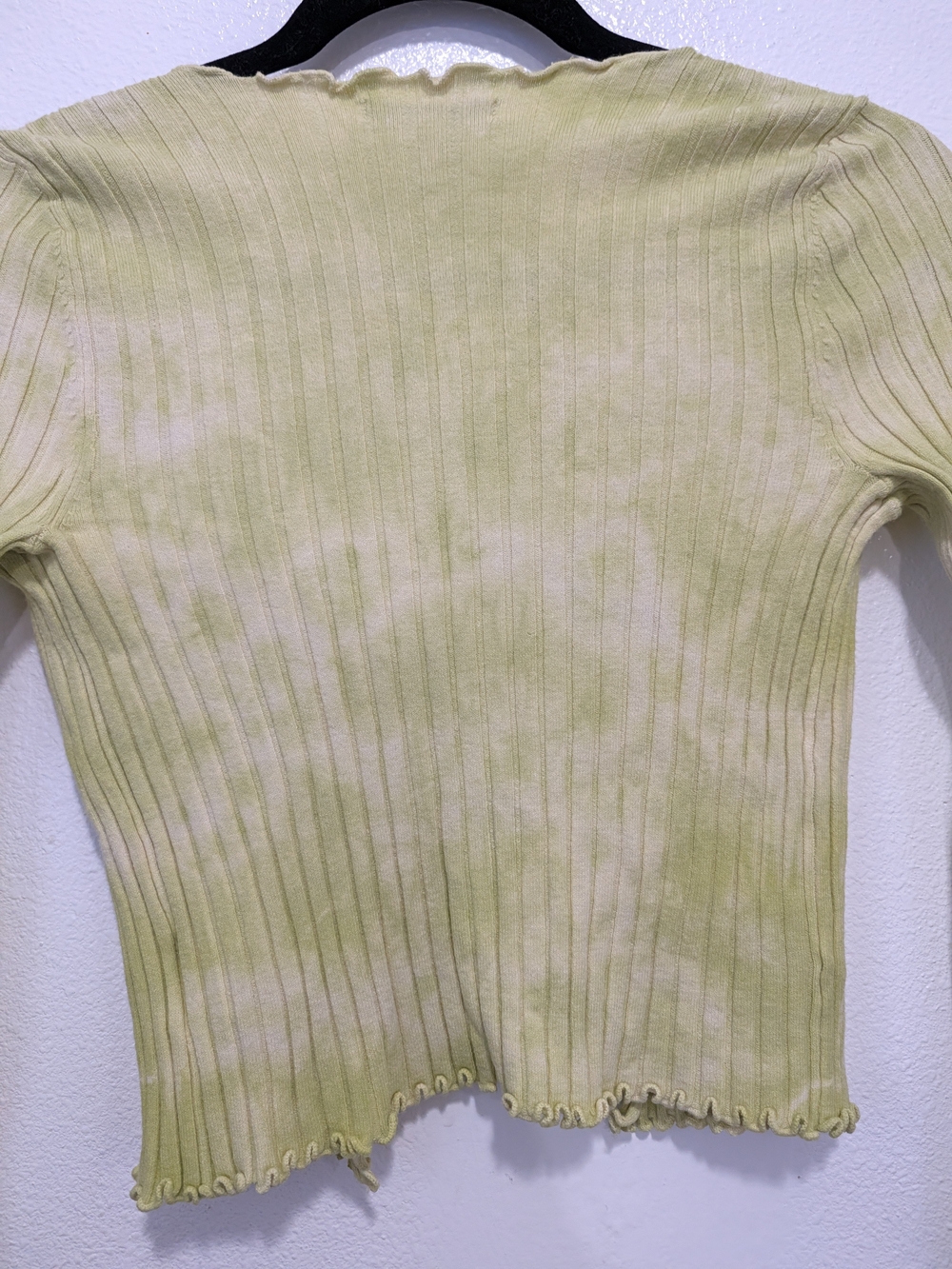 American Eagle Outfitters Sage Tie-Front Ribbed Crop Top - Picture 5 of 6